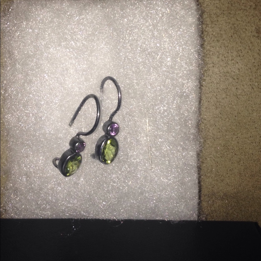 Peridot and amethyst earrings  new